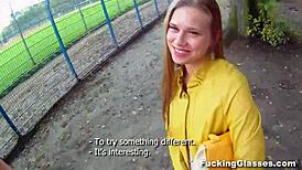 Fucking Glasses - Emma Gets Nailed Hard On Construction Site With Teen Heat