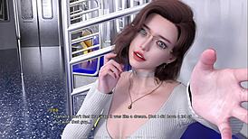 horny train ride with shaved curvy beauty