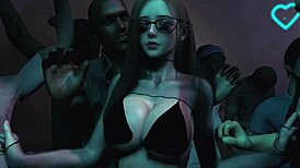 I felt wild fucking hot pussy at the club in 3D hentai group sex