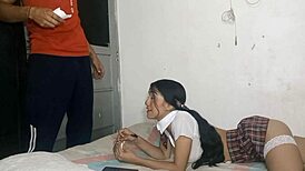 Feeling Excited, The Young Schoolgirl Waits For Her Stepbrother For School Tasks, Loving To Fuck After School In Medellin