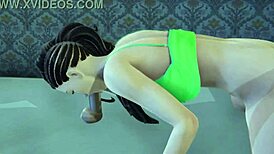 Laura Matsuda žestoko puše čudovišni kurac u necenzurisanoj 3D hentai sa facijalom