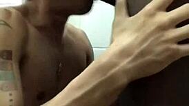 hooking up with sneaky guy at train station, sucking big black cock