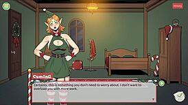 Claus Secret Surprise Xmas Hentai Game with Naughty Elf and Sexy Santa Wife