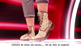 Giantess giant woman growth 3d model animation with big ass tits