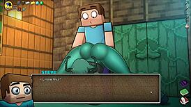 hornycraft parody warden wants steve's cock in yoga pants