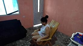 I call my neighbor for help, end up riding his thick cock