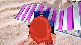 yae miko in bikini sex on beach pov genshin impact fantasy