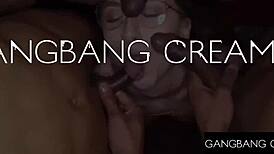 Petite brunette hottie in group activity session.