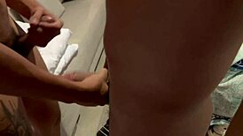 The muscular bodybuilder tour guide stayed for a threesome after the tour