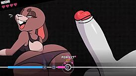 beat the boss with banging in furry group hentai