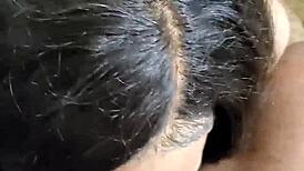 bikini dancer performs pov deepthroat on black cock