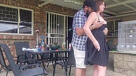 neighbor's wife upskirt fucked outdoors while he's at work 😉