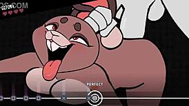 beat the boss with banging in furry group hentai