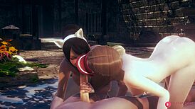 threesome hentai 2 girls 1 boy