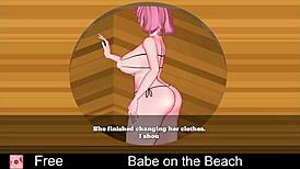 Babe relaxes on the beach