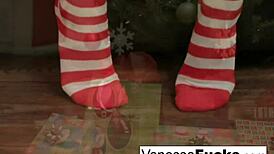 vanessa letting santa visit her home for a special encounter