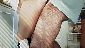 While cooking, boyfriend slips cucumber in me for lunch