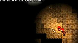 Redhead milf blocks with giant tits in harem game.