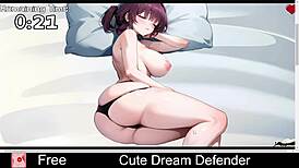 The cute dream defender battles fiercely in the anime game!