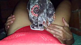 chica sexy in red body gets creamy tight pussy pounded in homemade porn part 1