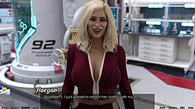 Stranded in space, exploring the cute robot girl