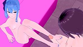 hakui koyori and hoshimachi suisei intense sex - hololive vtuber hentai