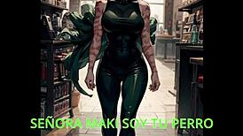 Maki Zenin Te Domina with Femboy Sissy Jerk Off Instructions