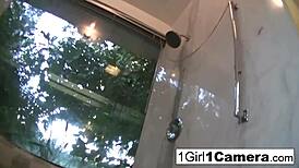 Sexy brittany boldly dildos her pussy in close-up solo masturbation