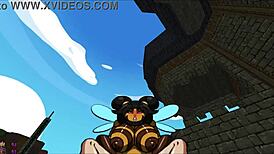 Yo, futanari barbarian heroine bangs monster girls in hentai game!