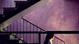 Big Ass Milf Squirts Hard in Public Stairwell During Solo Outdoor Session