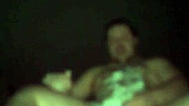 A gay man from russia took a snow bath and fed his big ass with snow while masturbating