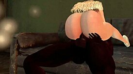 her big ass shaking as he pounds her interracial style