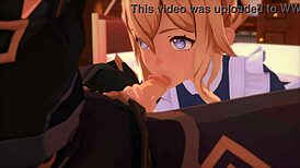 Damn! Maids Jean in wild Genshin Impact threesome!