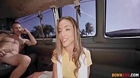 Teen Alexis James rides hard on a wild bus adventure.