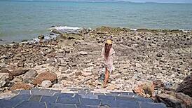 yo, caught my sexy neighbor showing off outdoors for voyeurs