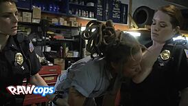 rasta mechanic tunes up some female cops in reality interracial group