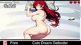 The cute dream defender battles fiercely in the anime game!