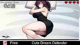 The cute dream defender battles fiercely in the anime game!
