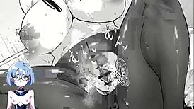 Female in heat with big tits in anime hentai scene 4