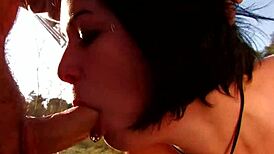 Black and blonde babes fucked outdoors!