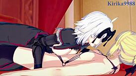 Nero Claudius, Tamamo, Artoria, Jeanne in Intense Futanari Sex - Fate Grand Order Hentai