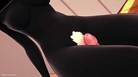 Girlfriend Dresses as Enderman for Intense Hentai Minecraft Bed Play