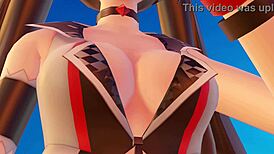 Blabla's intriguing fun with her favorite fan in this hentai game.