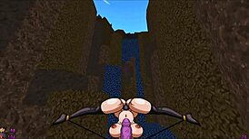 Yo, futanari barbarian heroine bangs monster girls in hentai game!