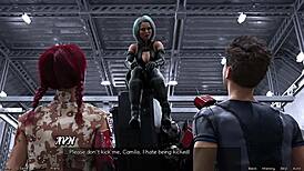 Stranded in space, exploring the cute robot girl