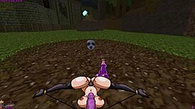 Yo, futanari barbarian heroine bangs monster girls in hentai game!