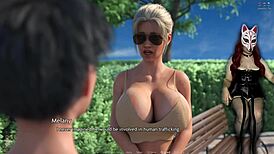 Public pussy licking in outdoor game