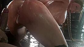 cammy getting her cheeks clapped in anime doggystyle pussy sex with big cock