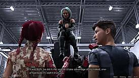 Stranded in space, exploring the cute robot girl