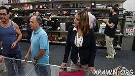 bent over for rough doggystyle in shop